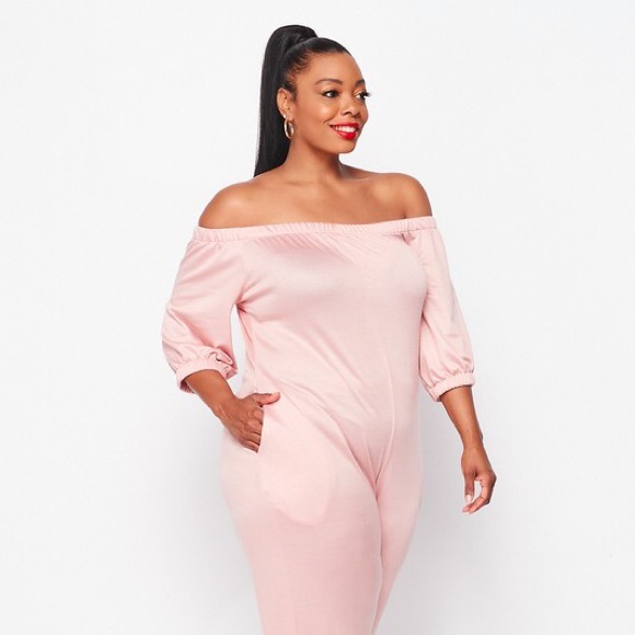 (Stretchy)Muave French Terry Jumpsuit - Picture 2 of 6